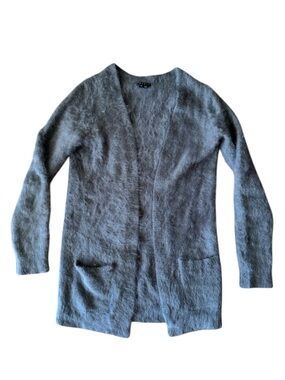 Theory Angora Scotia New Cloud Cardigan Sweater Gray Open Long Sleeve Small